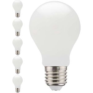 Proventa LED Lampen E27 Mat - 5 x A60 lamp met mat witte finish - 4.5W vervangt 40W