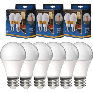 Proventa LongLife LED Lamp E27 Peer - Warm wit licht - Classic A60 - 6 lampen