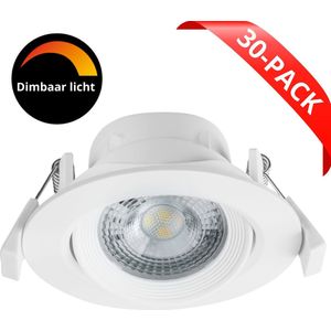 Proventa DimSpot LED Inbouwspots wit voor binnen - Dimbaar & Kantelbaar - 30 Inbouw spotjes