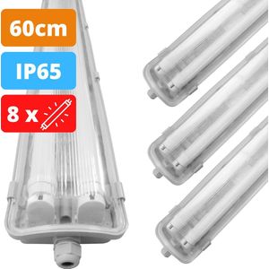 Proventa LED TL lampen met armatuur 60cm - IP65 - 4000K - 2160 lumen - 4 stuks