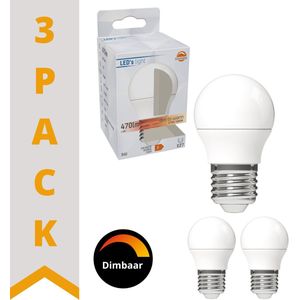 DimToWarm LED Lamp E27 - Bol - Dimbaar naar extra warm wit licht - 5W (40W) - 3 lampen