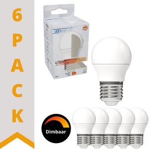 DimToWarm LED Lampen E27 - Bol - Dimbaar naar extra warm wit - 5W 40W - 6 stuks - Lamp