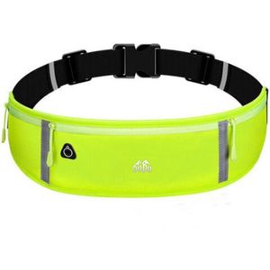 Heuptasje sport – running belt - verstelbare buideltas van 60 tot 120 cm - waterafstotend - Groen