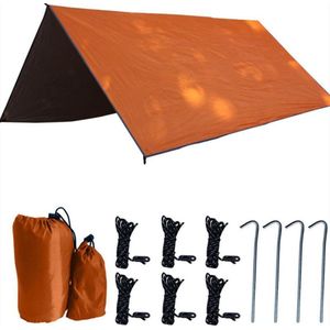 TDR - Outdoor Draagbaar Zonnescherm Met Opbergtas - Waterdicht-SPF - Tarps voor Kamperen300 * 300cm - 3-4Personen - Orange