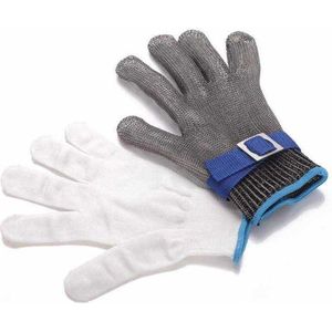 Winkrs - Oester handschoen maat XL + Oestermes | Snijwerende handschoen 100% RVS