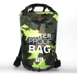 Winkrs | Drybag | Waterproof PVC tas | groen 15L | Waterdichte zak | Tas voor op het water | Waterproof Kanotas/zeiltas/boottas