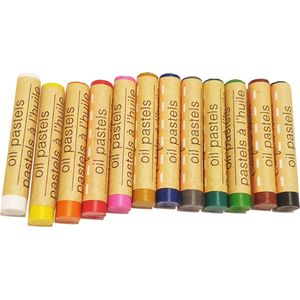 Crafter's set 12 kleuren krijtjes pastels oliepastels