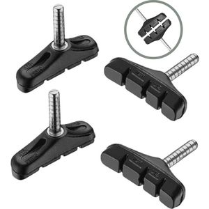Remblokken fiets cantilever 60mm met stift - ZWART afmeting rem 6cm x 1.5cm dikte 1.8 cm