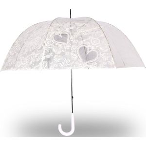 Elegante Transparante Trouwparaplu | 98cm Diameter | Windproof en Stevig Paraplu voor Dames | Perfect als Bruiloft Cadeau