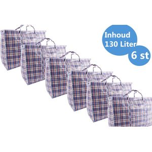 Discountershop® XXXL opbergtas 130 liter met rits –de ultieme opbergtasset van 130 liter - grote shopper, reisgenoot en stijlvolle organizer - 3 stuks Boodschappentas met rits – 3 stuks -opbergtas