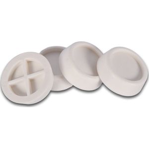 Set van 4 Antislip Wasmachine Dempers - Wit TPR Plastic - Trillingsreducerend en Vloerbeschermend - 6.5cm x 6.5cm x 2cm