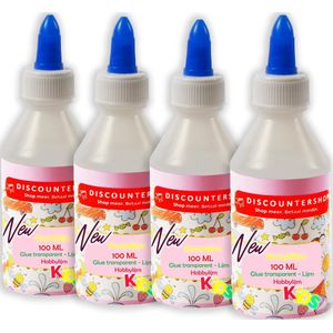 Creatieve Knutsellijm Set - 4x100ml Transparante Alleslijm voor Kinderen, School & Hobby - Perfect voor Lijmen & Plakken!