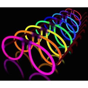 Fluoriserende brillen - 8 stuks - Roze - Glow in the Dark Partypakket