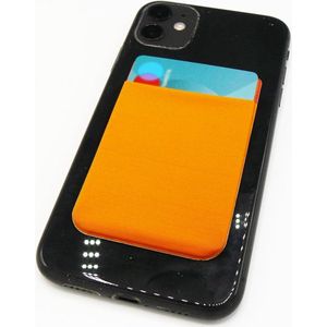 Zelfklevende Pasjeshouder - Oranje - Mobiele Telefoon - RFID protectie - Kaarthouder