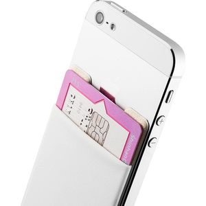 Zelfklevende Pasjeshouder - Wit - Mobiele Telefoon - RFID protectie - Kaarthouder