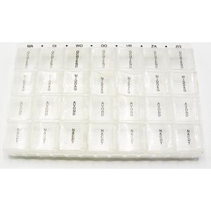 Doodadeals® - Pillendoos Maand - 31 Dagen - Medicijndoosje Maand - Pillendoosje - Blauw en Groen - 3,5 x 28,5 x 10 cm - Set van 2