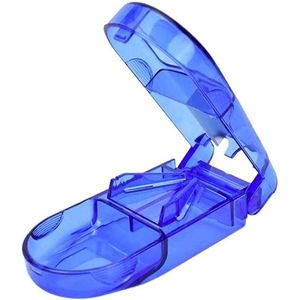 Pillensplijter met Bewaardoos – Tablettensplitter – 1 Stuk – Blauw