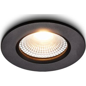 Ledisons LED Inbouwspot - Udis Zwart 3W - Dimbare Spot - Extra Warm-Wit - IP65 - Geschikt voor Woonkamer, Badkamer en Keuken - Plafondspot Zwart - Ø68 mm