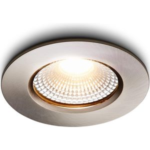 Ledisons LED Inbouwspot - Udis RVS 3W - Dimbare Spot - Neutraal-Wit - IP65 - Geschikt voor Woonkamer, Badkamer en Keuken - Plfondspot RVS - Ø68 mm