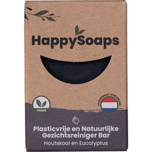 HappySoaps Gezichtsreiniger bar houtskool en eucalyptus  70 gram