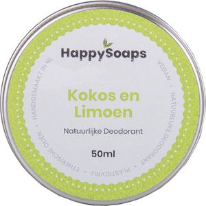 6x HappySoaps Natuurlijke Deodorant Kokos En Limoen 50 gr