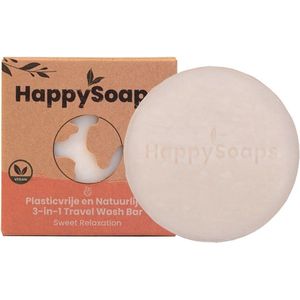 HappySoaps - 3-in-1 Travel Wash Bar - Sweet Relaxation - 100% Plasticvrij - 40gr