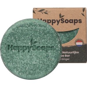 HappySoaps Shampoo Bar - Powerful Ginger - Dagelijks Gebruik en Normaal Haar - 100% Plasticvrij, Natuurlijk en Vegan - 70gr