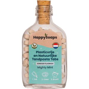 HappySoaps - Tandpasta Tabs - zonder Fluoride - Mighty Mint - 62 tabs