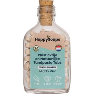 HappySoaps - Tandpasta Tabs - zonder Fluoride - Mighty Mint - 62 tabs