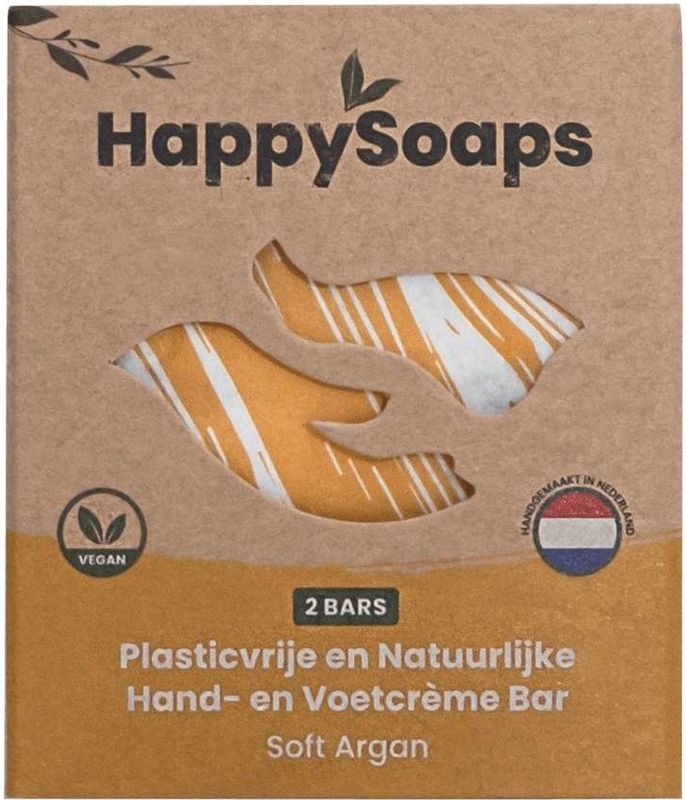 HappySoaps - Hand- En Voetcrème Bar Soft Argan - 40g