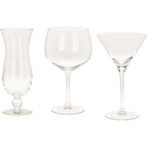 Excellent Houseware Cocktailglazen set - 12 stuks - 3 verschillende soorten