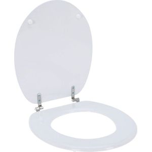 Toiletbril -WC-bril- MDF - Hout - incl bevestigingsmateriaal - Wit