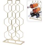 H&S Collection Home&Styling Wijnrek voor 8 flessen metaal goudkleurig