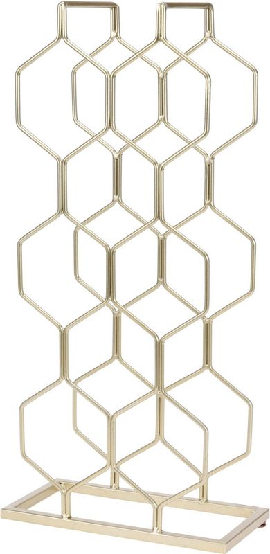 H&S Collection Home&Styling Wijnrek voor 8 flessen metaal goudkleurig