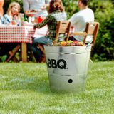 BBQ Emmer- Grillschaal met Grillrooster en Draaggreep Ø 25 cm