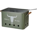 Grill King Houtskoolbarbecue Rechthoek - Mat Groen - 32x20x20 cm