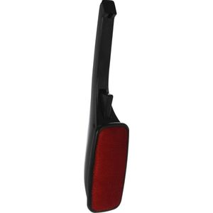 Kledingborstel/ontpluizer/pluizenverwijderaar - zwart/rood - inklapbaar