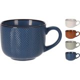 Excellent Houseware - Beker-soepkom - Aardewerk - 460 ml