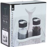 Excellent Houseware Peper en zout vaatjes - strooiers - 3-delig - 80 ml