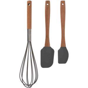Excellent Houseware beslag spatelset 3-delig - Beukenhout - 32,5 cm