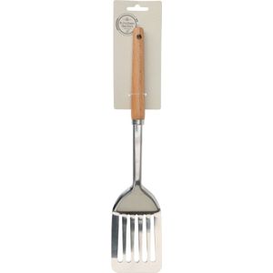 Keukengerei spatel RVS steel en houten handvat 32 cm - Keuken gardes