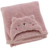 Wikkeldeken - Wit - Polyester - Konijnencapuchon