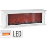 Sfeerhaard/ Openhaard - Wit - LED Verlichting - L63 X B12 X H22 cm