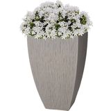 Pro Garden plantenpot/bloempot Pompei - Tuin - kunststof - lichtgrijs - D40 x H60 cm