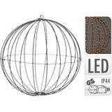 Lichtbol - Metaal met timer - Warm licht - 40 cm - Kerstversiering