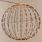 Lichtbol - Metaal met timer - Warm licht - 40 cm - Kerstversiering