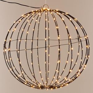 Lichtbol - Metaal met timer - Warm licht - 40 cm - Kerstversiering