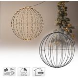 Kerstverlichting - lichtbol - metaal - met timer - warm wit licht - 50 cm