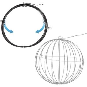 Kerstverlichting - lichtbol - metaal - met timer - warm wit licht - 50 cm