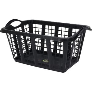 Storage Solutions wasmand met handvatten - zwart - 37 liter - 60 x 40 x 30 cm